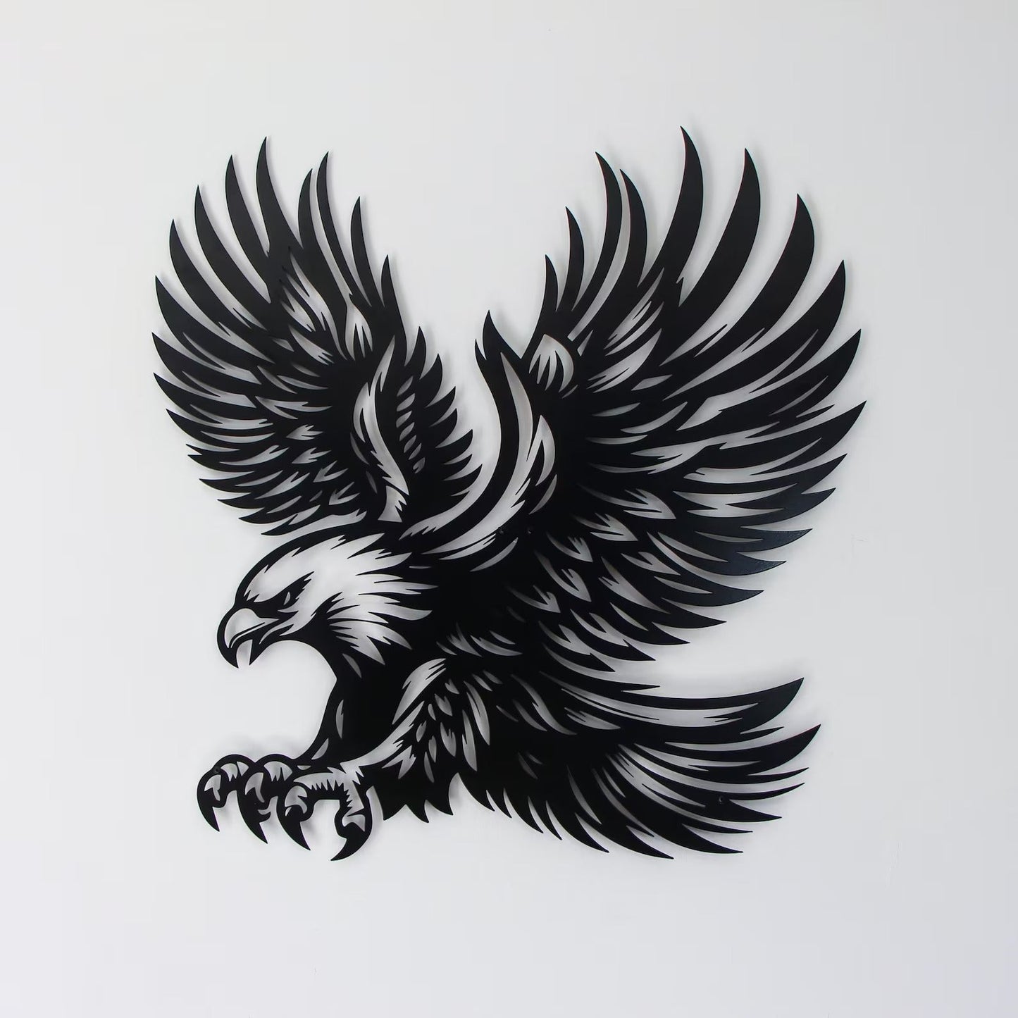 Majestic Detailed Eagle Silhouette Metal Wall Art Decor