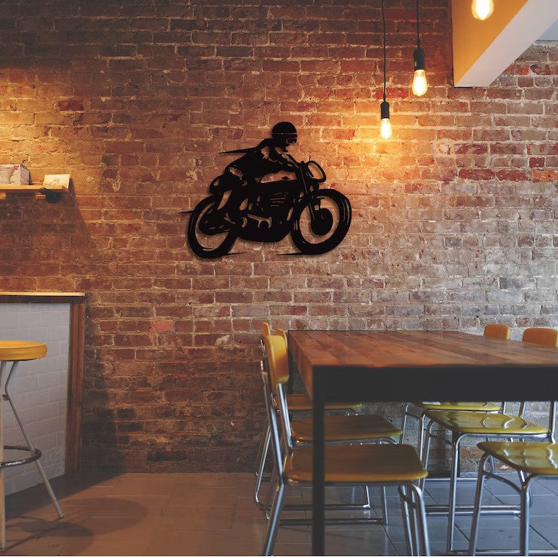 Cafe Racer Motorcycle Metal Wall Art for Wall Decor