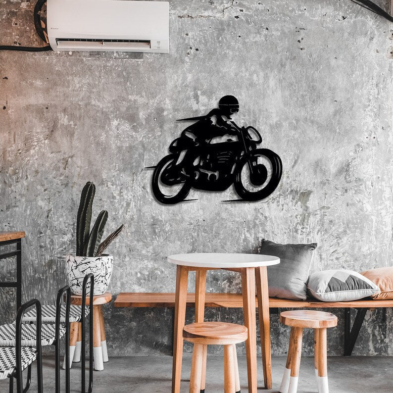 Cafe Racer Motorcycle Metal Wall Art for Wall Decor