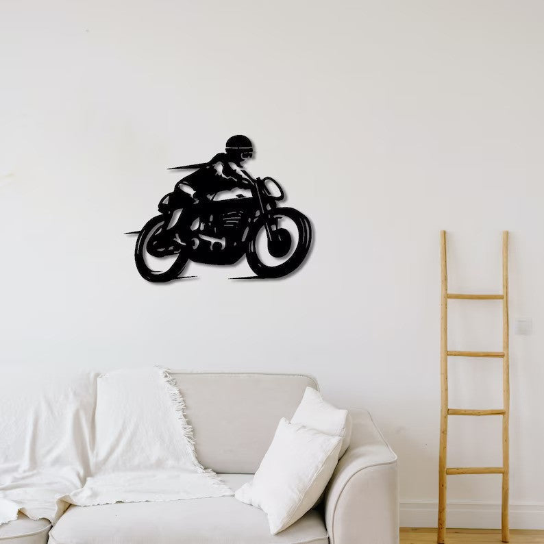 Cafe Racer Motorcycle Metal Wall Art for Wall Decor