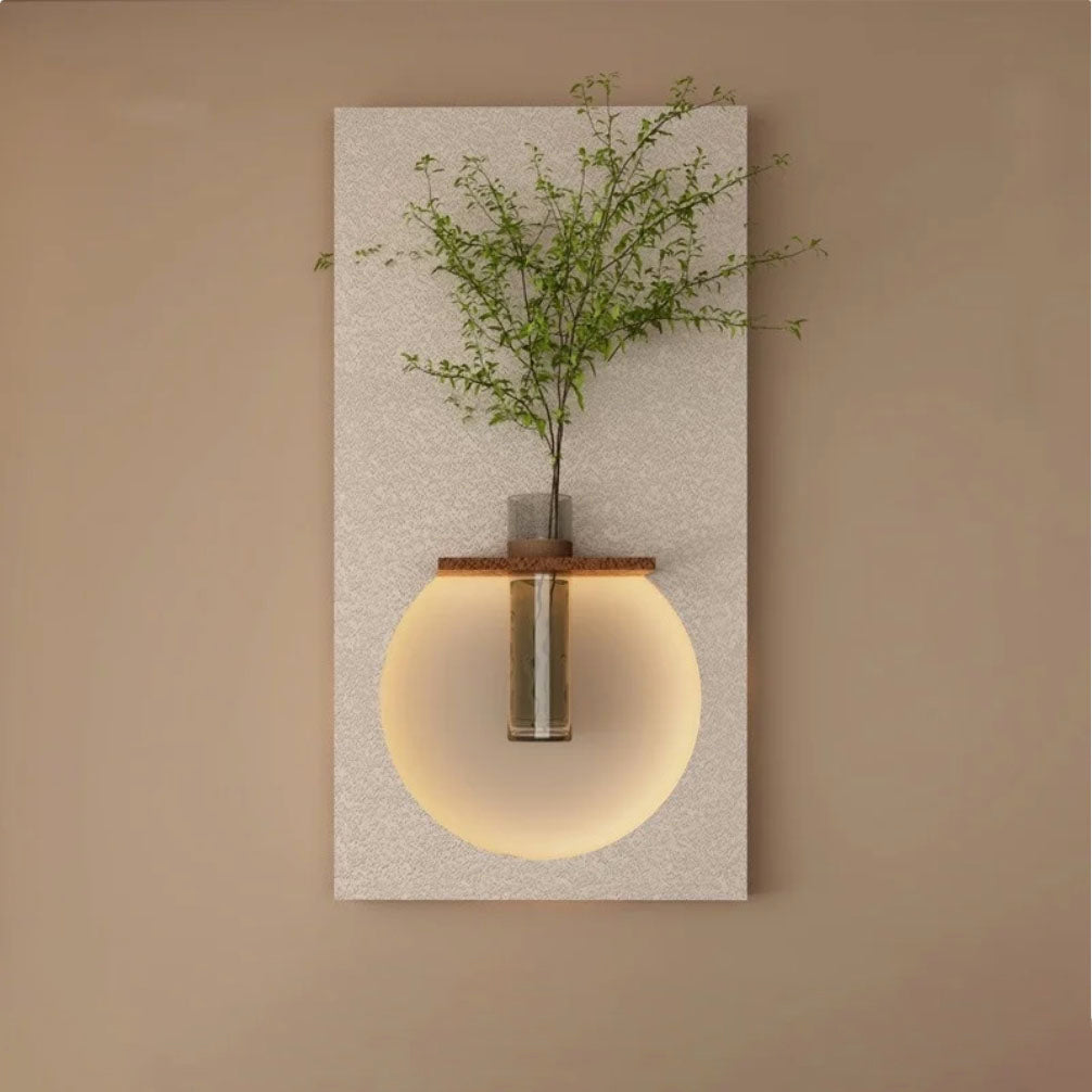 Classic Harmony Circular Glow LED Light Wall Panel with Planter
