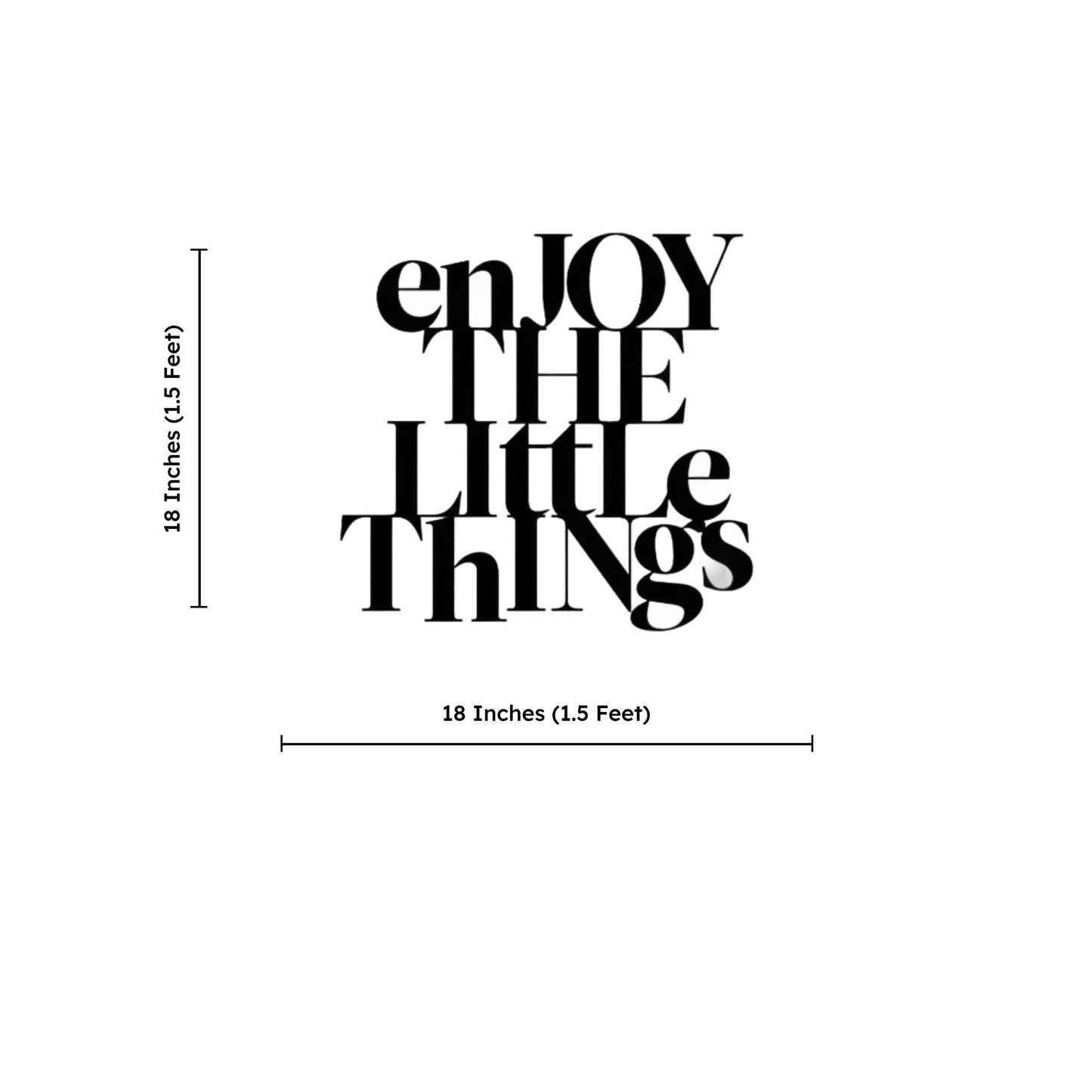 'Enjoy The Little Things ' Text Metal Art Wall Decor