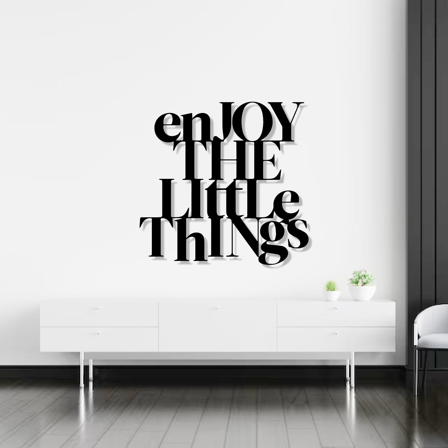 'Enjoy The Little Things ' Text Metal Art Wall Decor