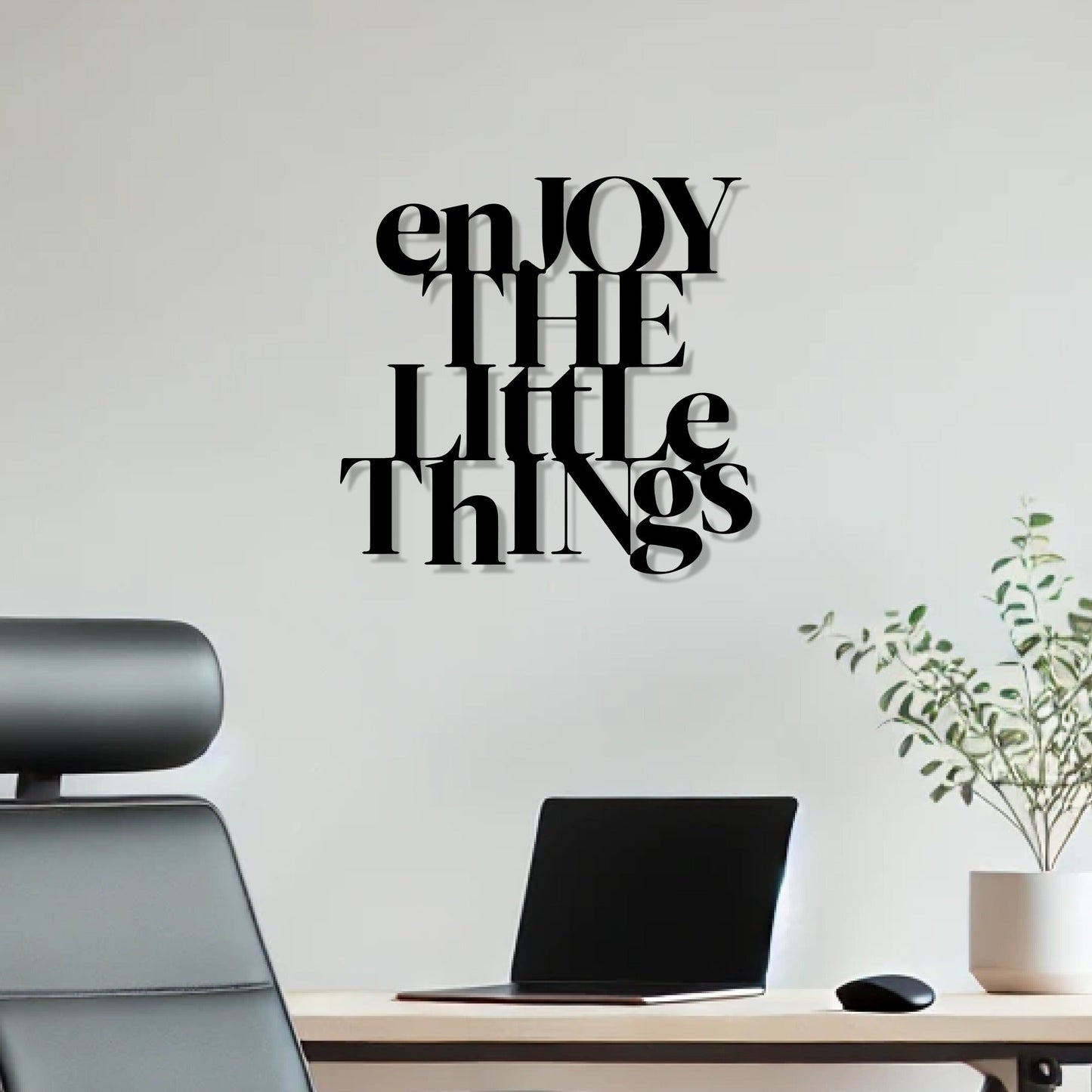 'Enjoy The Little Things ' Text Metal Art Wall Decor