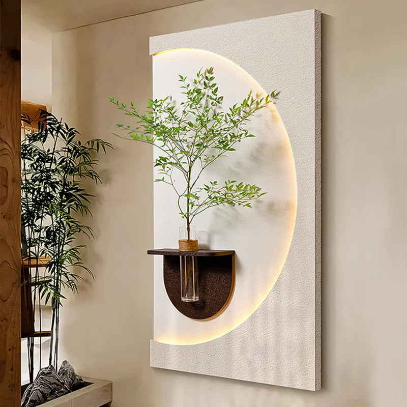 Modish Circular Glow LED Light Wall Panel with Planter