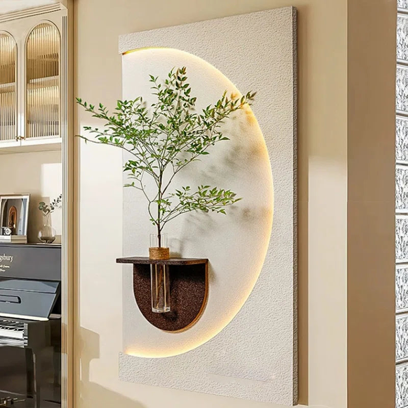 Modish Circular Glow LED Light Wall Panel with Planter