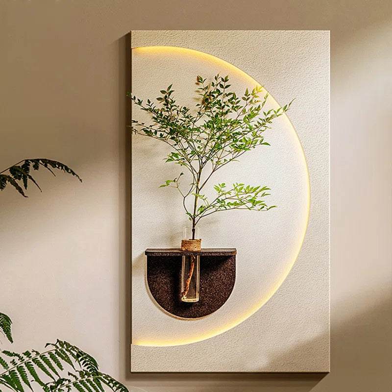 Modish Circular Glow LED Light Wall Panel with Planter