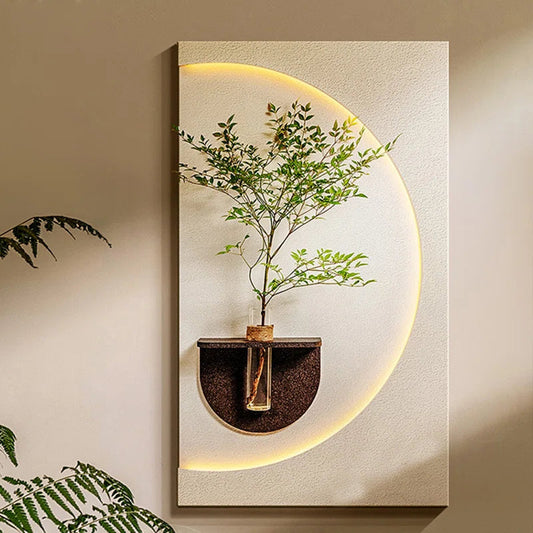 Modish Circular Glow LED Light Wall Panel with Planter