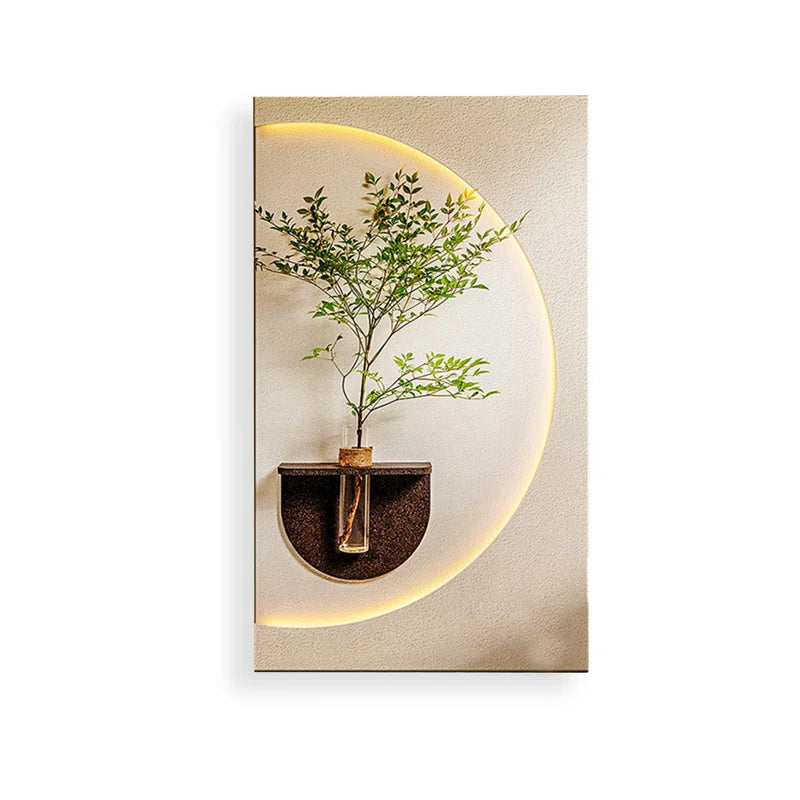 Modish Circular Glow LED Light Wall Panel with Planter