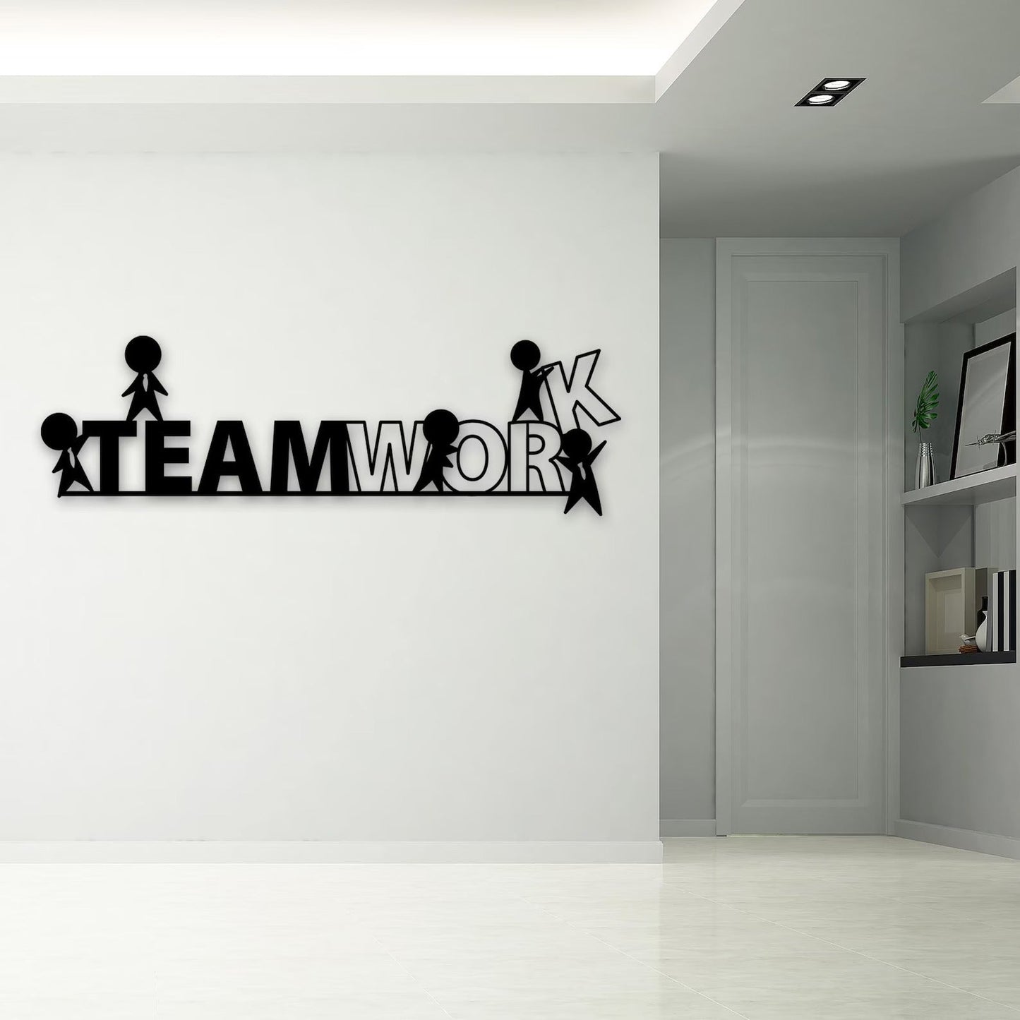 Motivation Quote Team Work Metal Art Office Wall Decor